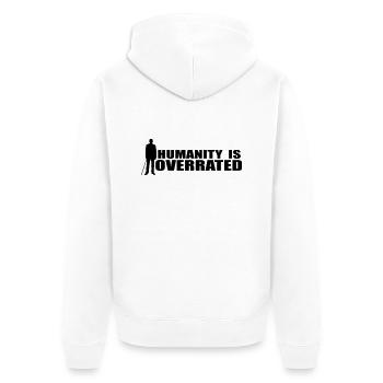 Dr. House Hummanity is overrated Hoodie white, - Unisex Premium Bio Zip Hoodie - Weiß - Hinten - Thijin (182cm)