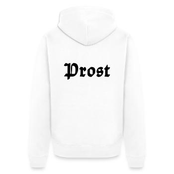 Prost - Unisex Premium Bio Zip Hoodie - Weiß - Hinten - Thijin (182cm)