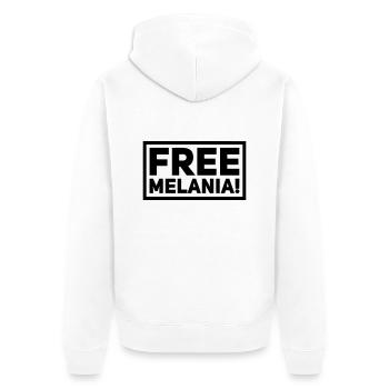 free melania! - Unisex Premium Bio Zip Hoodie - Weiß - Hinten - Thijin (182cm)
