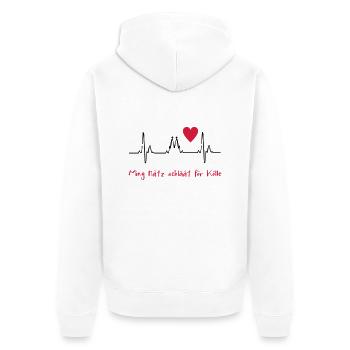 2541614 10819764 Koeln - Unisex Premium Bio Zip Hoodie - Weiß - Hinten - Thijin (182cm)