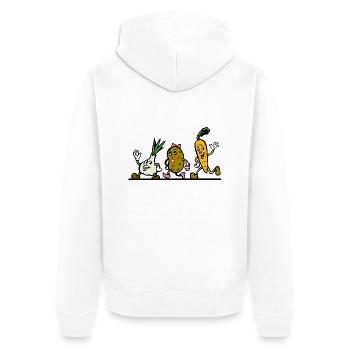 Gemüse - Unisex Premium Bio Zip Hoodie - Weiß - Hinten - Thijin (182cm)