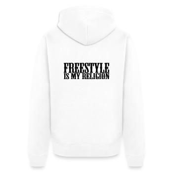 freestyle est ma religion - Veste à capuche bio Premium Unisexe - blanc - Dos - Thijin (182cm)