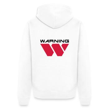Warning__V001 - Unisex Premium Organic Zip Hoodie - white - Back - Thijin (182cm)