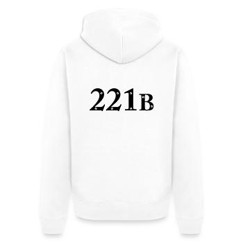 Sherlock Holmes - 221B - Unisex Premium Bio Zip Hoodie - Weiß - Hinten - Thijin (182cm)