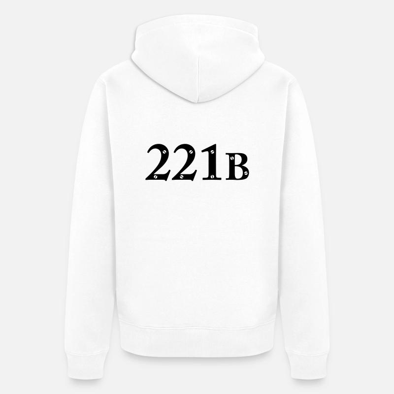 Sherlock Holmes - 221B - Unisex Premium Bio Zip Hoodie - Weiß