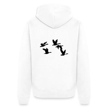 groupe oies rieuse - Veste à capuche bio Premium Unisexe - blanc - Dos - Thijin (182cm)