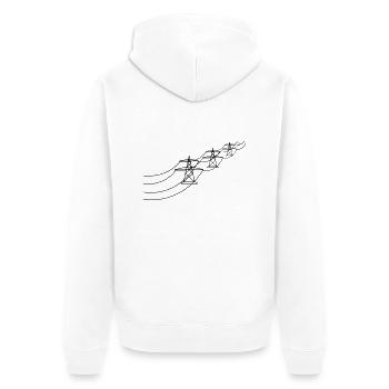 many track electricity mast power pole electrical line - Unisex Premium Organic Zip Hoodie - white - Back - Thijin (182cm)
