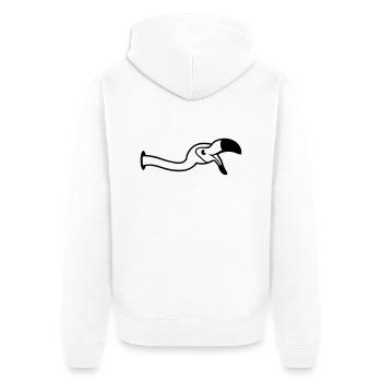 trou mur rire bouche sur nourriture boisson s'incliner - Veste à capuche bio Premium Unisexe - blanc - Dos - Thijin (182cm)