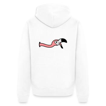trou mur rire bouche sur nourriture boisson s'incliner - Veste à capuche bio Premium Unisexe - blanc - Dos - Thijin (182cm)