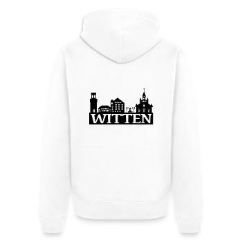 Skyline Witten - Wittener Skyline - Unisex Premium Bio Zip Hoodie - Weiß - Hinten - Thijin (182cm)