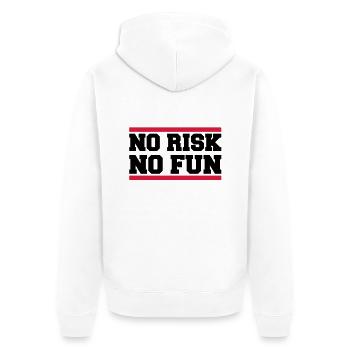 no_risk_no_fun_ay2 - Veste à capuche bio Premium Unisexe - blanc - Dos - Thijin (182cm)