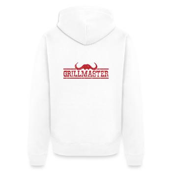 Grillmaster Barbecue Grillshirt - Unisex Premium Bio Zip Hoodie - Weiß - Hinten - Thijin (182cm)