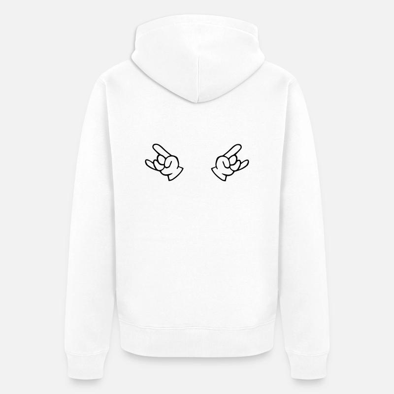 main rock n roll - Veste à capuche bio Premium Unisexe - blanc