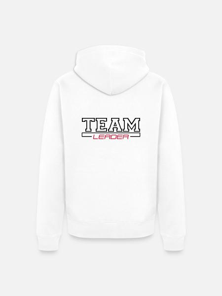 team leader - Unisex Premium Organic Zip Hoodie - white