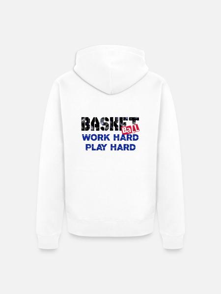 Basketball-006 - Unisex Premium Bio Zip Hoodie - Weiß