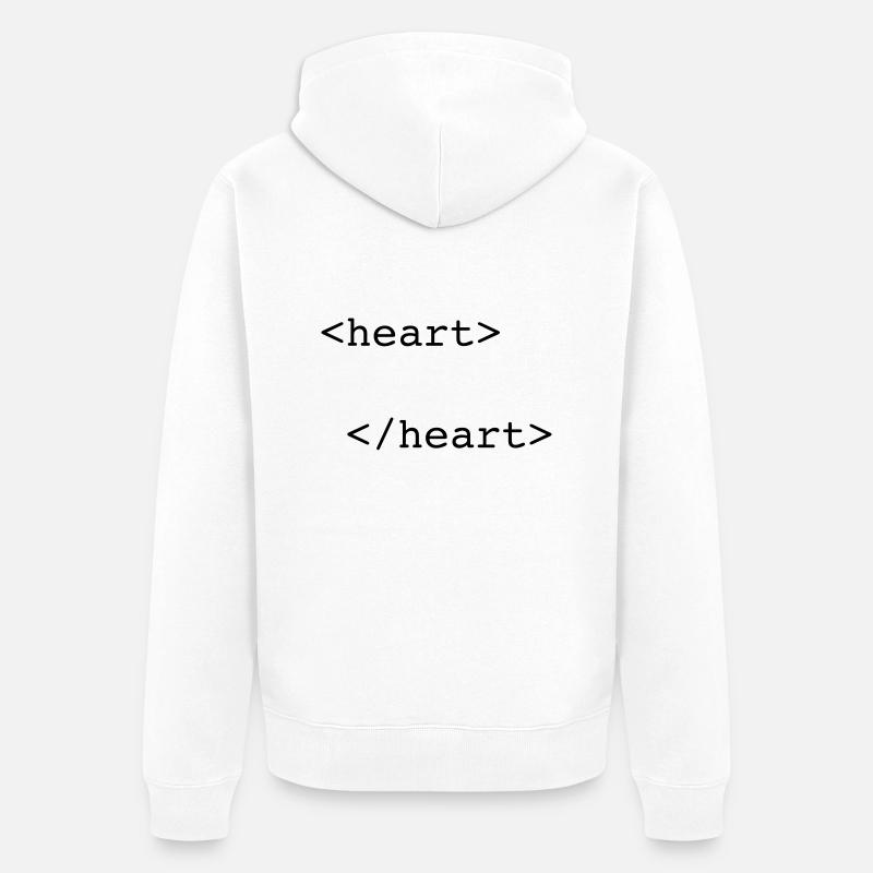 html heart - Veste à capuche bio Premium Unisexe - blanc