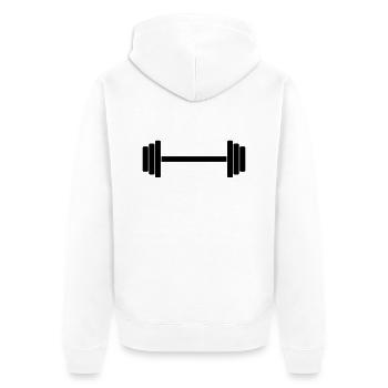 Barbell 1c - Unisex Premium Organic Zip Hoodie - white - Back - Thijin (182cm)