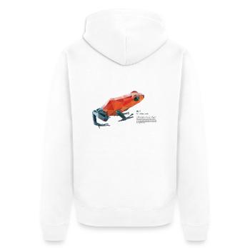fig5_polygonpfeilgiftfrosch - Unisex Premium Bio Zip Hoodie - Weiß - Hinten - Thijin (182cm)