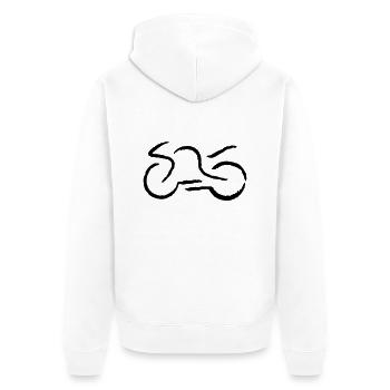 superbike - Unisex Premium Organic Zip Hoodie - white - Back - Thijin (182cm)