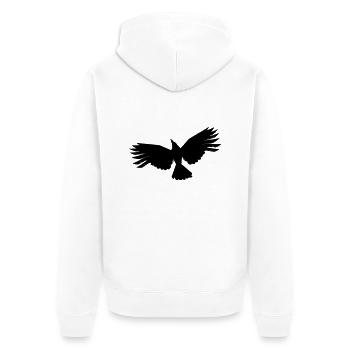 Rabe - Unisex Premium Bio Zip Hoodie - Weiß - Hinten - Thijin (182cm)
