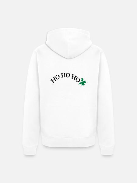 HO HO HO X-MAS bell - Unisex Premium Organic Zip Hoodie - white