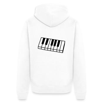 Piano - Clavier - Keyboard - Veste à capuche bio Premium Unisexe - blanc - Dos - Thijin (182cm)
