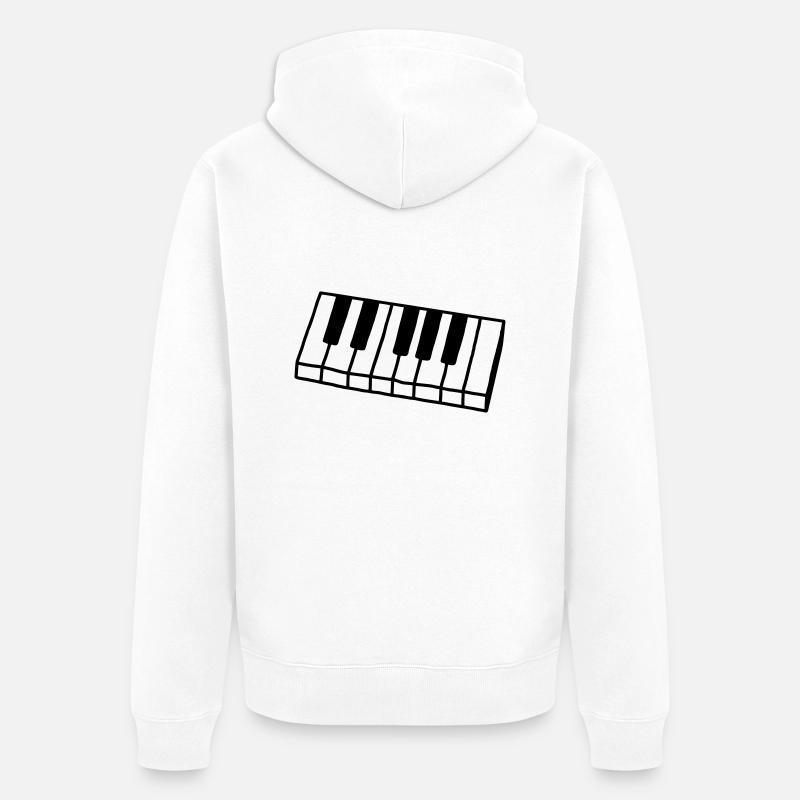 Piano - Clavier - Keyboard - Veste à capuche bio Premium Unisexe - blanc