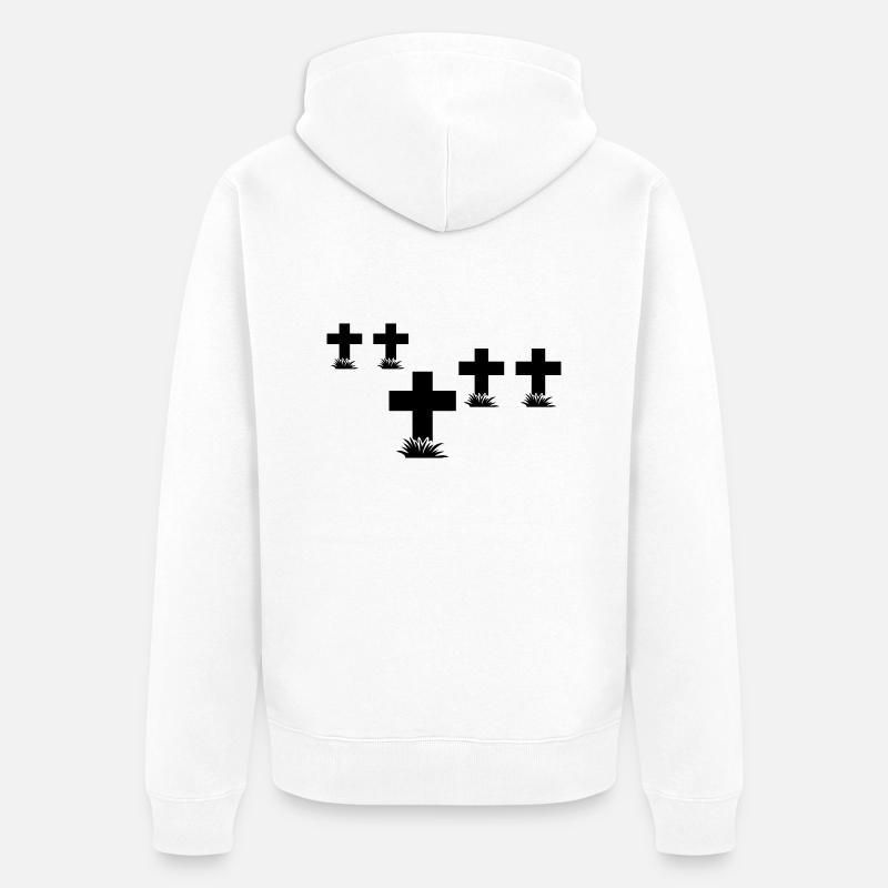 rip_1_f1 - Unisex Premium Bio Zip Hoodie - Weiß