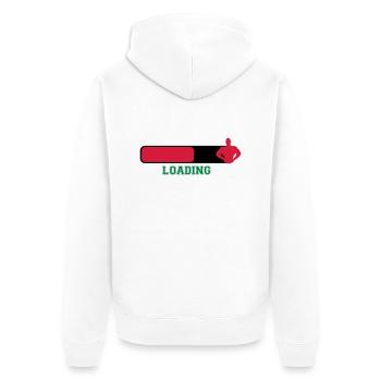 Loading - Unisex Premium Organic Zip Hoodie - white - Back - Thijin (182cm)
