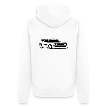 Rennauto Tuning Car - Unisex Premium Bio Zip Hoodie - Weiß - Hinten - Thijin (182cm)