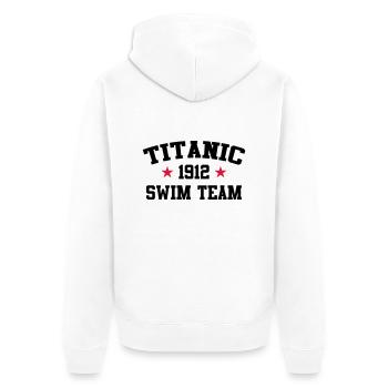 Titanic 1912: Schwimm - Team - Unisex Premium Bio Zip Hoodie - Weiß - Hinten - Thijin (182cm)