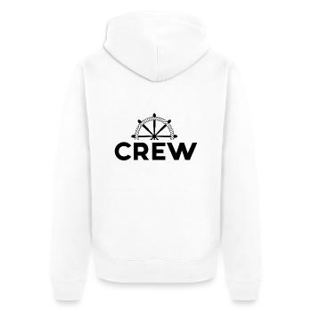 CREW - Unisex Premium Bio Zip Hoodie - Weiß - Hinten - Thijin (182cm)