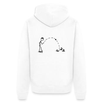 boule - Unisex Premium Bio Zip Hoodie - Weiß - Hinten - Thijin (182cm)