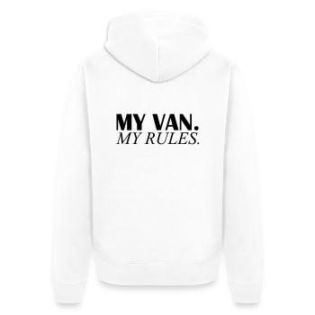 my van my rules - Unisex Premium Organic Zip Hoodie - white - Back - Thijin (182cm)