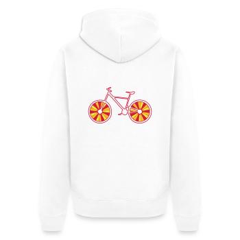 fahrrad - Unisex Premium Bio Zip Hoodie - Weiß - Hinten - Thijin (182cm)