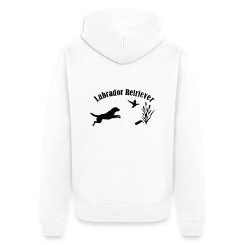 Labrador Retriever - Unisex Premium Bio Zip Hoodie - Weiß - Hinten - Thijin (182cm)