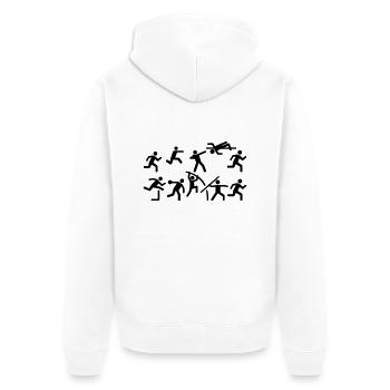 Decathlon - Unisex Premium Organic Zip Hoodie - white - Back - Thijin (182cm)