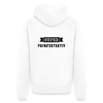Privatdetektiv Privatdetektivin Detektiv Polizei - Unisex Premium Bio Zip Hoodie - Weiß - Hinten - Thijin (182cm)