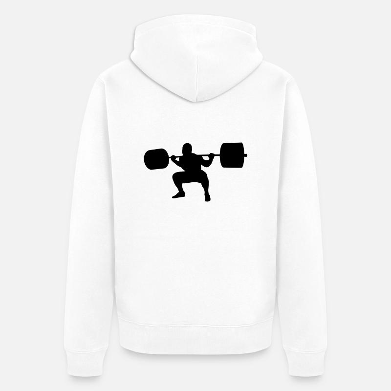 powerlifting02 - Unisex Premium Bio Zip Hoodie - Weiß