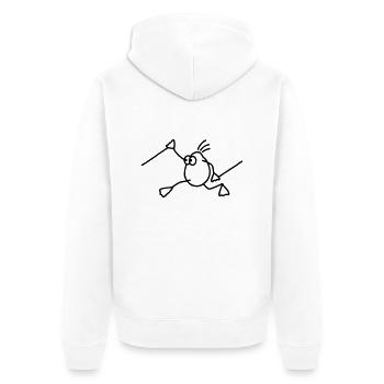 Walking running - Unisex Premium Bio Zip Hoodie - Weiß - Hinten - Thijin (182cm)