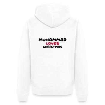 muhammad loves christmas xmas name - Unisex Premium Organic Zip Hoodie - white - Back - Thijin (182cm)