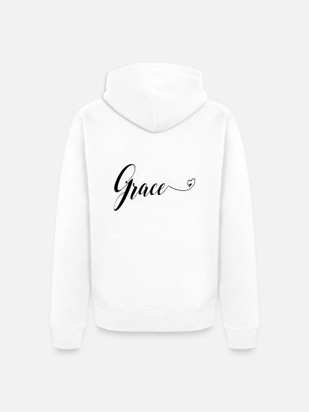 (grace) - Unisex Premium Bio Zip Hoodie - Weiß