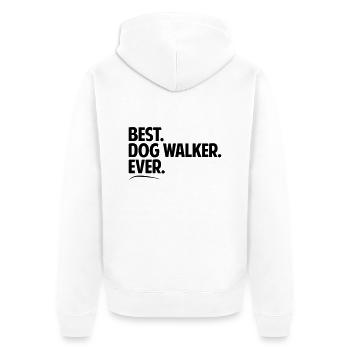 Best dog walker ever period bold text - Unisex Premium Organic Zip Hoodie - white - Back - Thijin (182cm)