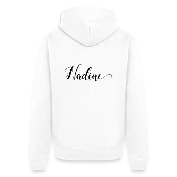 nadine - Unisex Premium Bio Zip Hoodie - Weiß - Hinten - Thijin (182cm)
