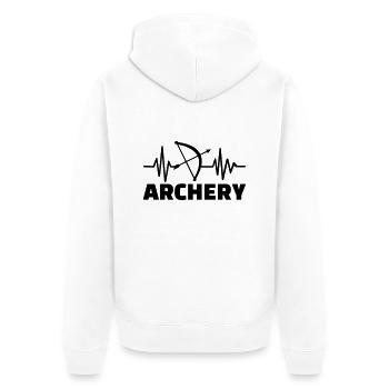 Tir à l'arc - Veste à capuche bio Premium Unisexe - blanc - Dos - Thijin (182cm)