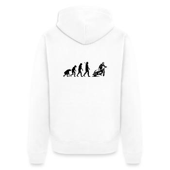 Speedway - Unisex Premium Bio Zip Hoodie - Weiß - Hinten - Thijin (182cm)