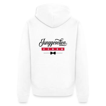 junggesellen crew - Unisex Premium Bio Zip Hoodie - Weiß - Hinten - Thijin (182cm)