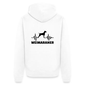 Weimaraner - Veste à capuche bio Premium Unisexe - blanc - Dos - Thijin (182cm)
