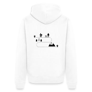 wandern in den Bergen - Unisex Premium Bio Zip Hoodie - Weiß - Hinten - Thijin (182cm)