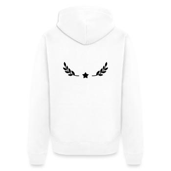 Stern mit Lorbeerkranz Design - Unisex Premium Bio Zip Hoodie - Weiß - Hinten - Thijin (182cm)
